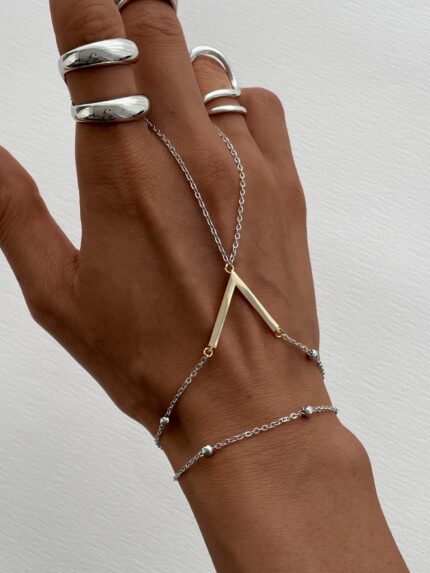 Özel Seri Gold V Tasarım Gümüş Top Zincir Şahmeran