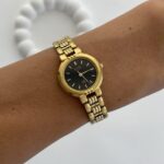 Çelik Siyah Kadran Vintage Gold Saat
