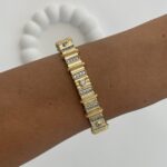 Özel Seri Marka Model Zirkon Taşlı Gold Bileklik