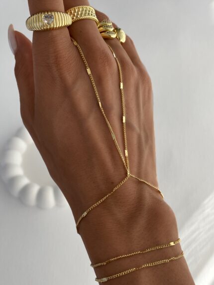 Özel Seri Gold Dikdörtgen Pul Tasarım Zincir Şahmeran