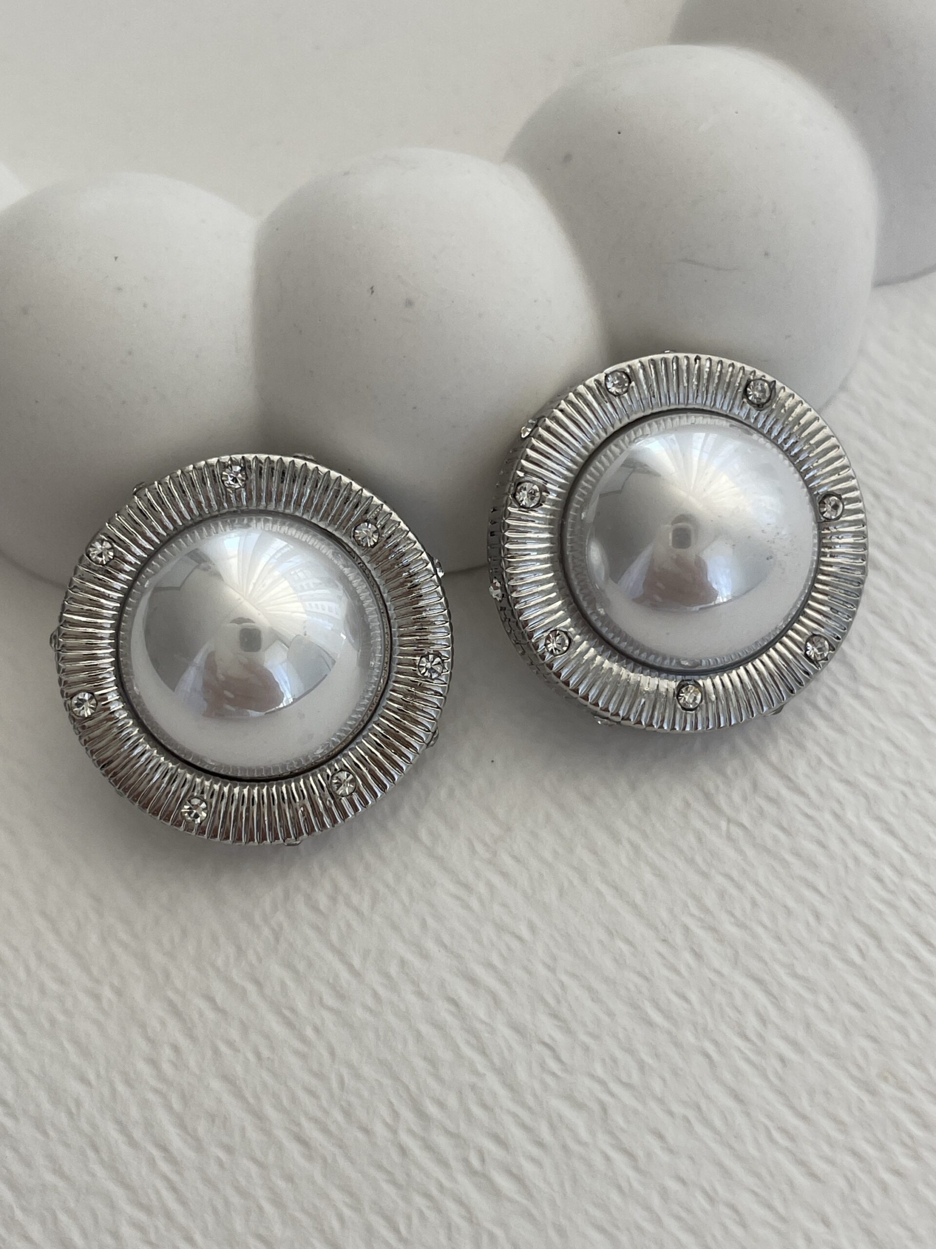 img_1113 Özel Seri Zirkon Taşlı Gümüş Büyük İnci Küpe