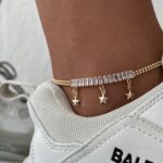 Çelik Gold Baget Taşlı Yıldız Tasarım Halhal