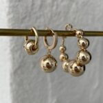 Özel Seri Gold Üçlü Top Küpe Seti