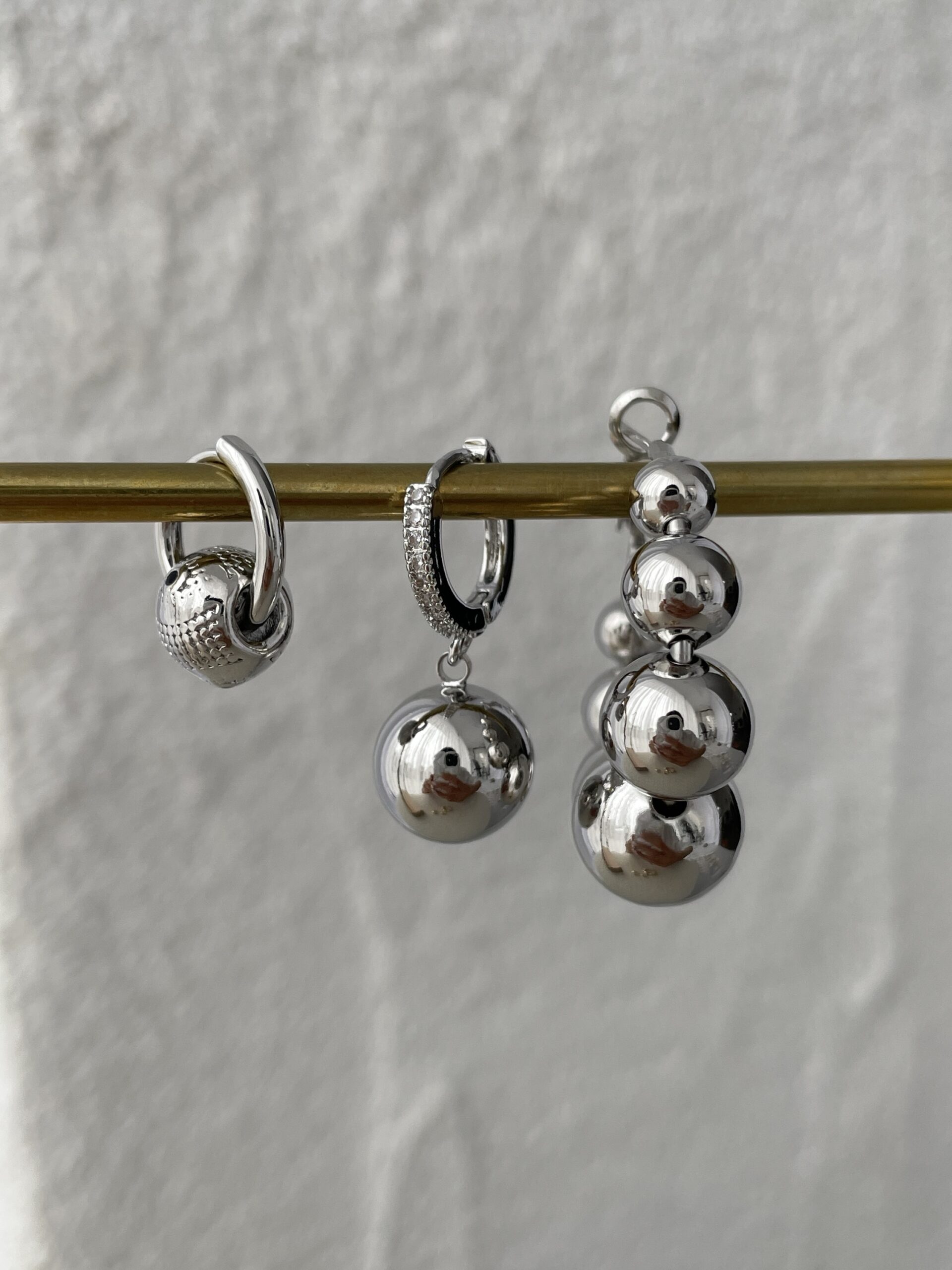 img_6638 Özel Seri Gümüş Üçlü Top Küpe Seti