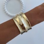 Özel Seri Geometrik Desen ZR Model Gold Kelepçe Bileklik
