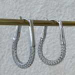 Özel Seri Zirkon Taşlı Geometrik Desen Gümüş Küpe