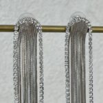 Özel Seri Zirkon Taşlı Gümüş Sallantılı Küpe