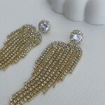 Özel Seri Zirkon Taşlı Büyük Boy Gold Sallantılı Küpe