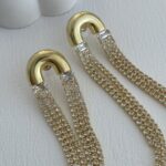 Özel Seri Zirkon Taşlı ZR Model Gold Sallantılı Küpe
