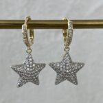 Özel Seri Gold & Gümüş Zirkon Taşlı Yıldız Küpe