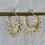 Özel Seri Tel Tasarım Gold Halka Küpe