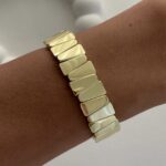 Özel Seri Geometrik Desen Lastikli Gold Bileklik