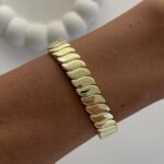 Özel Seri Geometrik Desen Lastikli Gold Bileklik