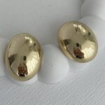 Özel Seri Oval Tasarım Gold Vintage Küpe