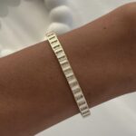 Özel Seri Zirkon Taşlı Beyaz Mineli Ayarlanabilir Gold Bileklik