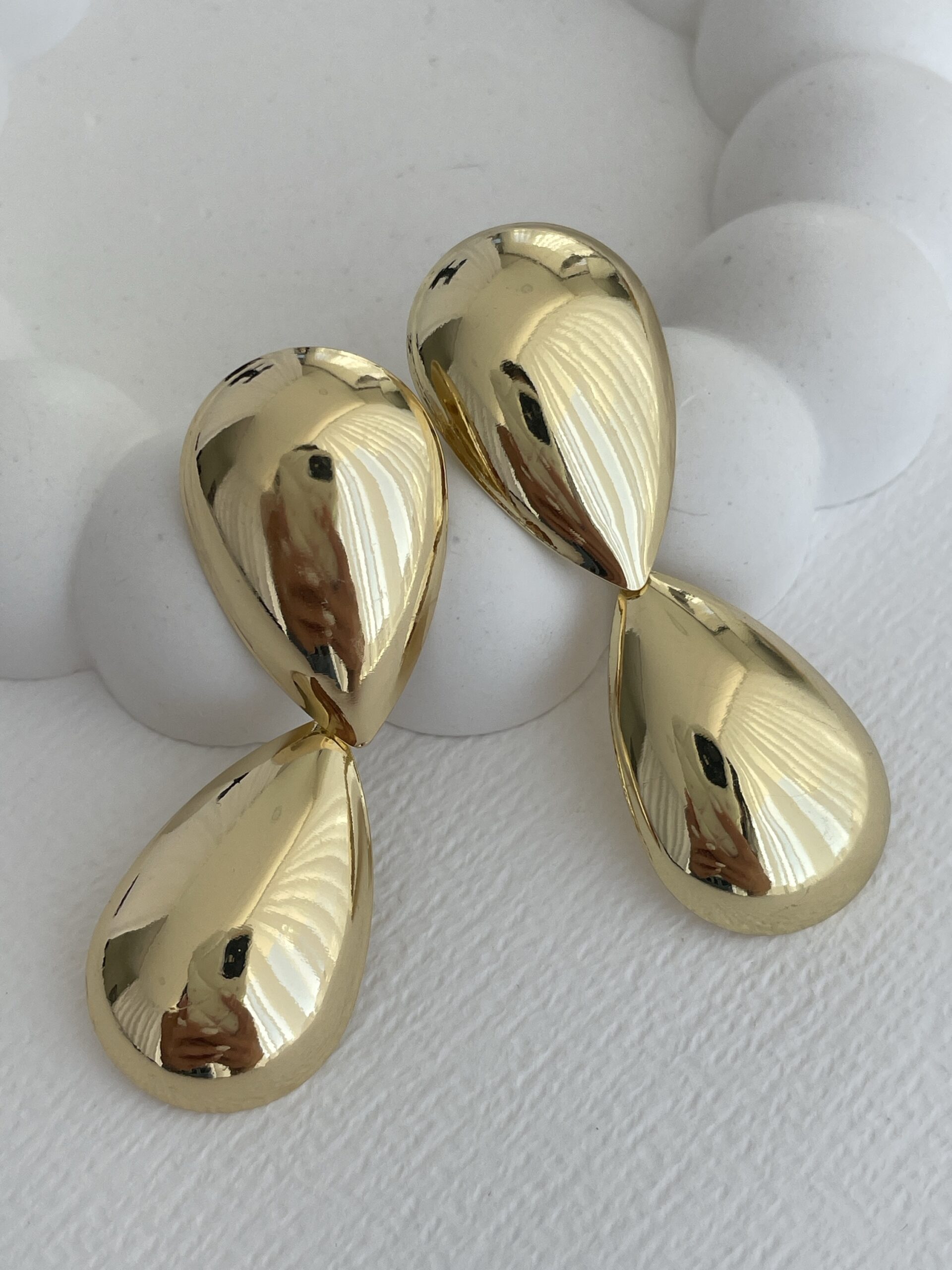 img_1760 Özel Seri Gold Büyük İkili Damla Küpe