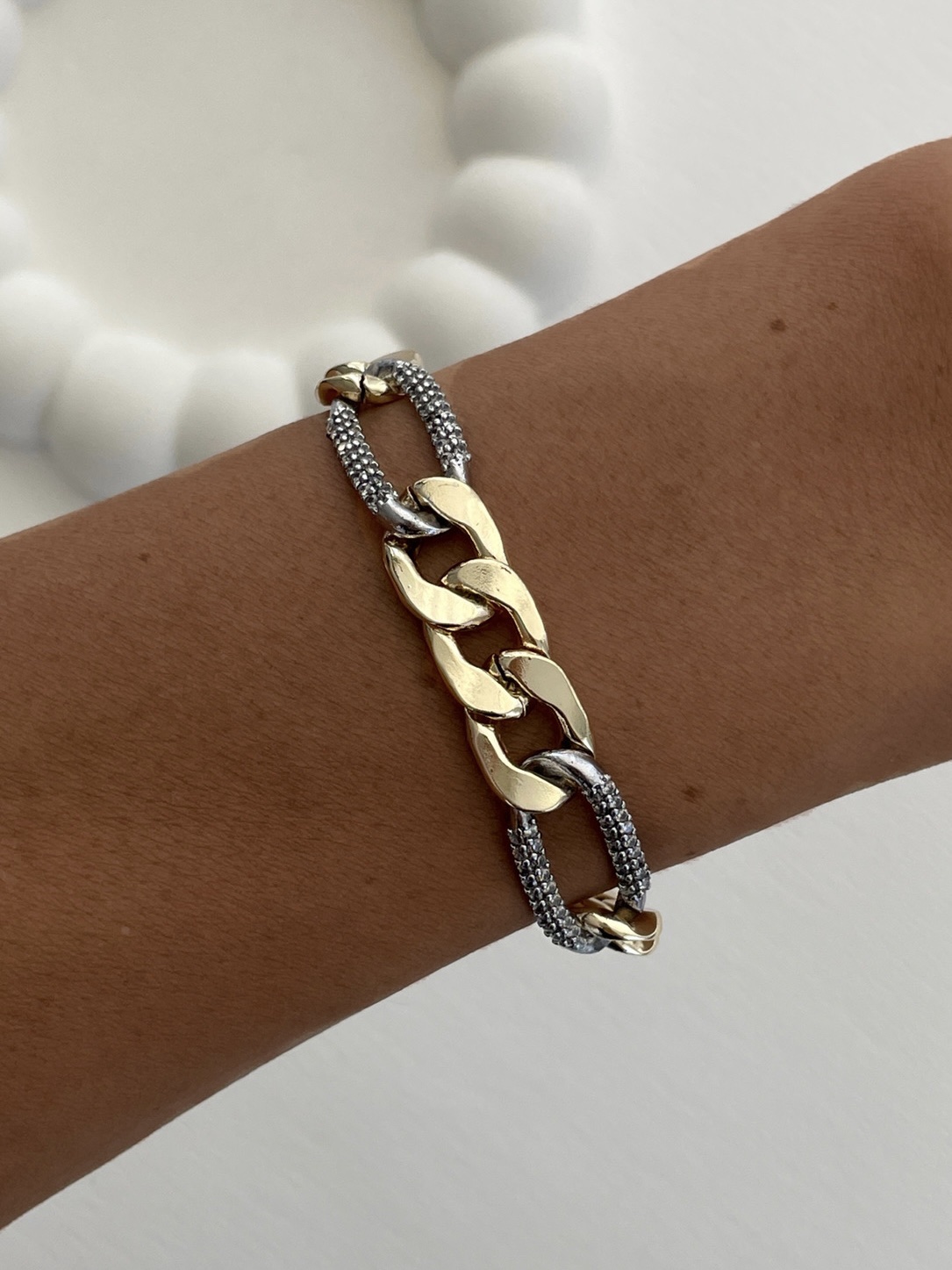 img_1937-1 Özel Seri Zirkon Taşlı Gurmet Tasarım Gold & Gümüş Bileklik