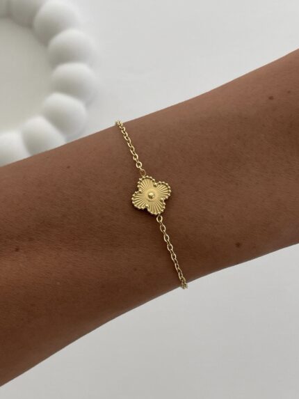 Çelik Yonca Tasarım Gold Tekli Bileklik