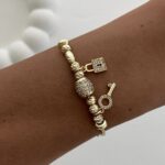 Özel Seri Charm Detay Gold Dorika Bileklik