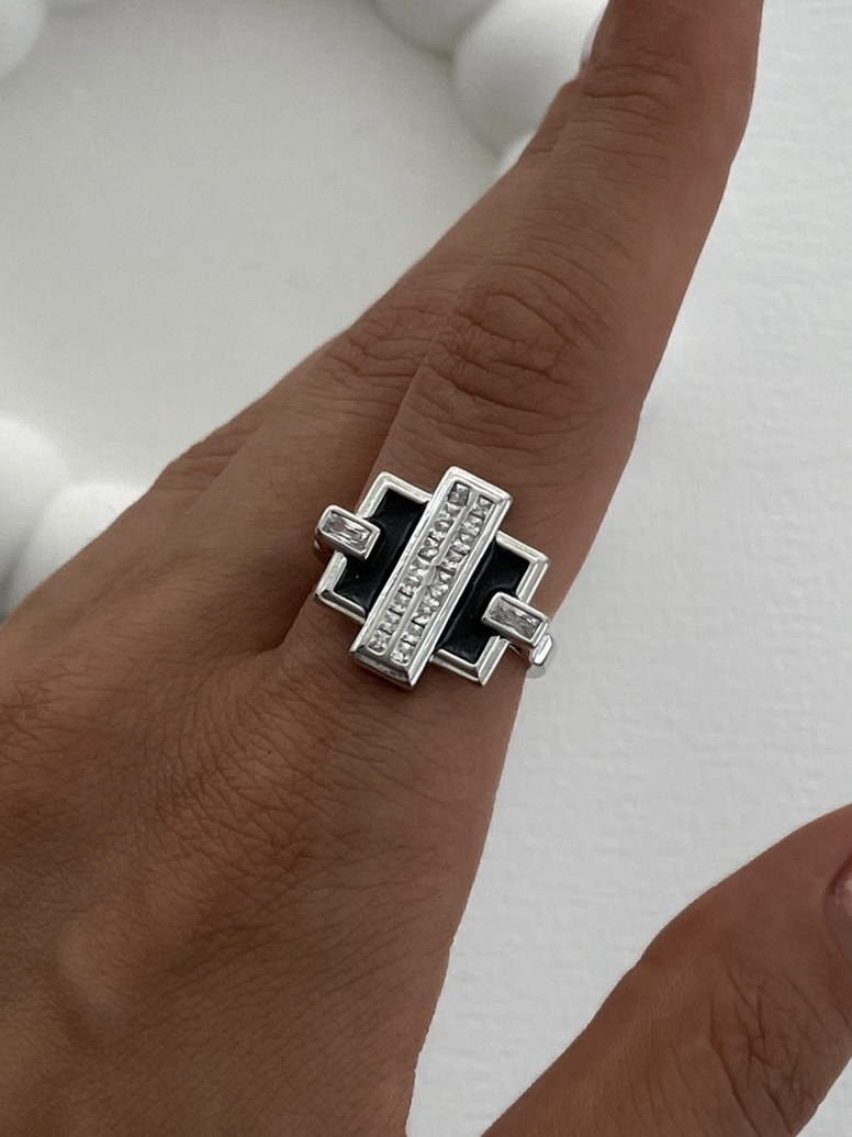 img_3142 Özel Seri Zirkon Taşlı Siyah Mineli Gümüş Şövalye Yüzük