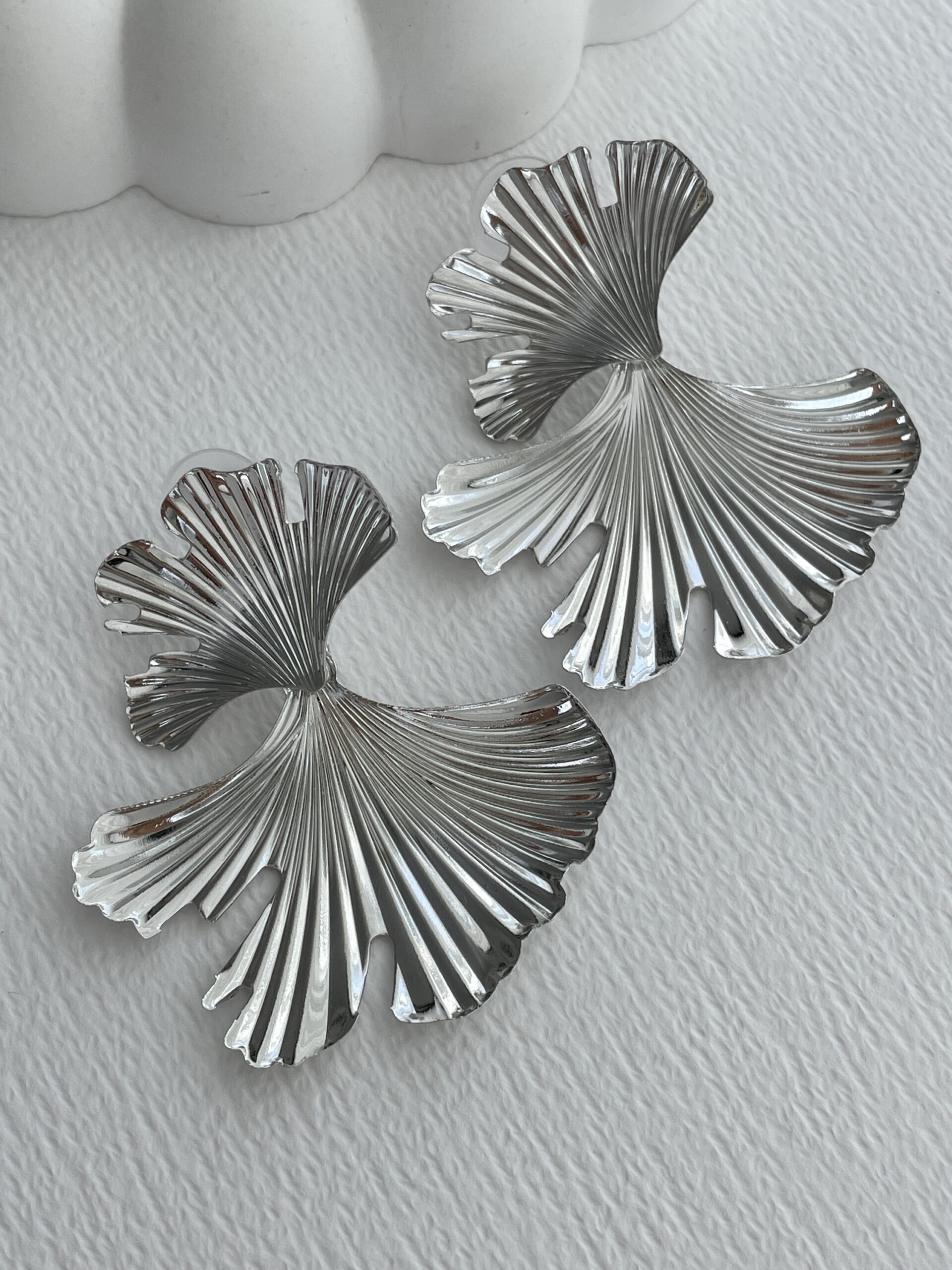 img_3395 Özel Seri İkili Yaprak Tasarım Gümüş Plaka Küpe