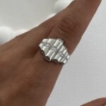 Özel Seri Zirkon Taşlı Geometrik Tasarım Gümüş Ayarlanabilir Yüzük
