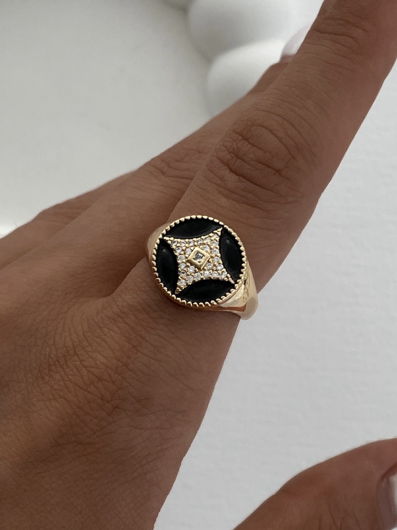 img_3478 Özel Seri Zirkon Taşlı Siyah Mineli Gold Şövalye Yüzük
