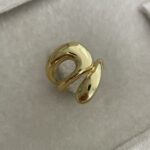 Özel Seri Geometrik Tasarım Ayarlanabilir Gold Damla Yüzük