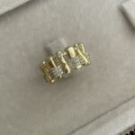 Özel Seri Zirkon Taşlı Geometrik Desen Ayarlanabilir Gold Yüzük