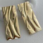 Özel Seri Soyut Tasarım Gold Maksi Boy Küpe