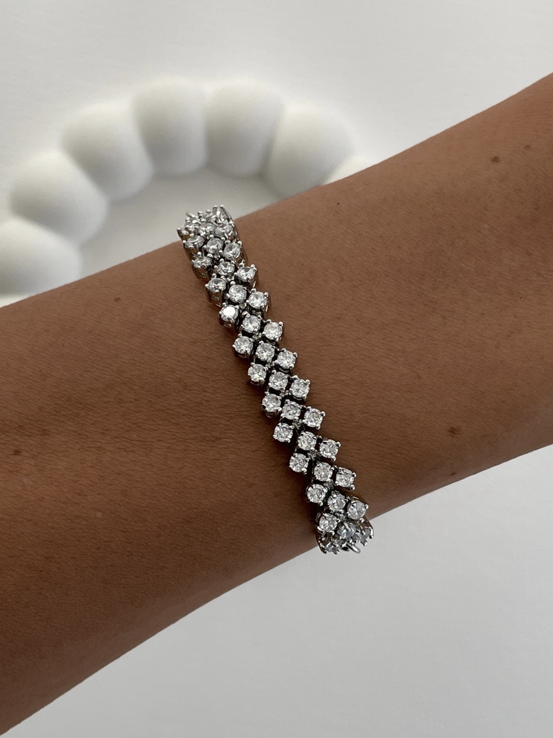 img_4414 Özel Seri Zirkon Taşlı Örgü Tasarım Gümüş Shiny Bileklik