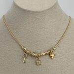 Özel Seri Charm Detay Gold Dorika Kolye