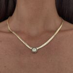 Özel Seri Zirkon Taşlı Gold Serenay Kolye