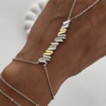 Özel Seri Zirkon Taşlı Geometrik Desen Gold & Gümüş Şahmeran