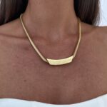 Özel Seri Köşeli Geometrik Tasarım Gold Kolye