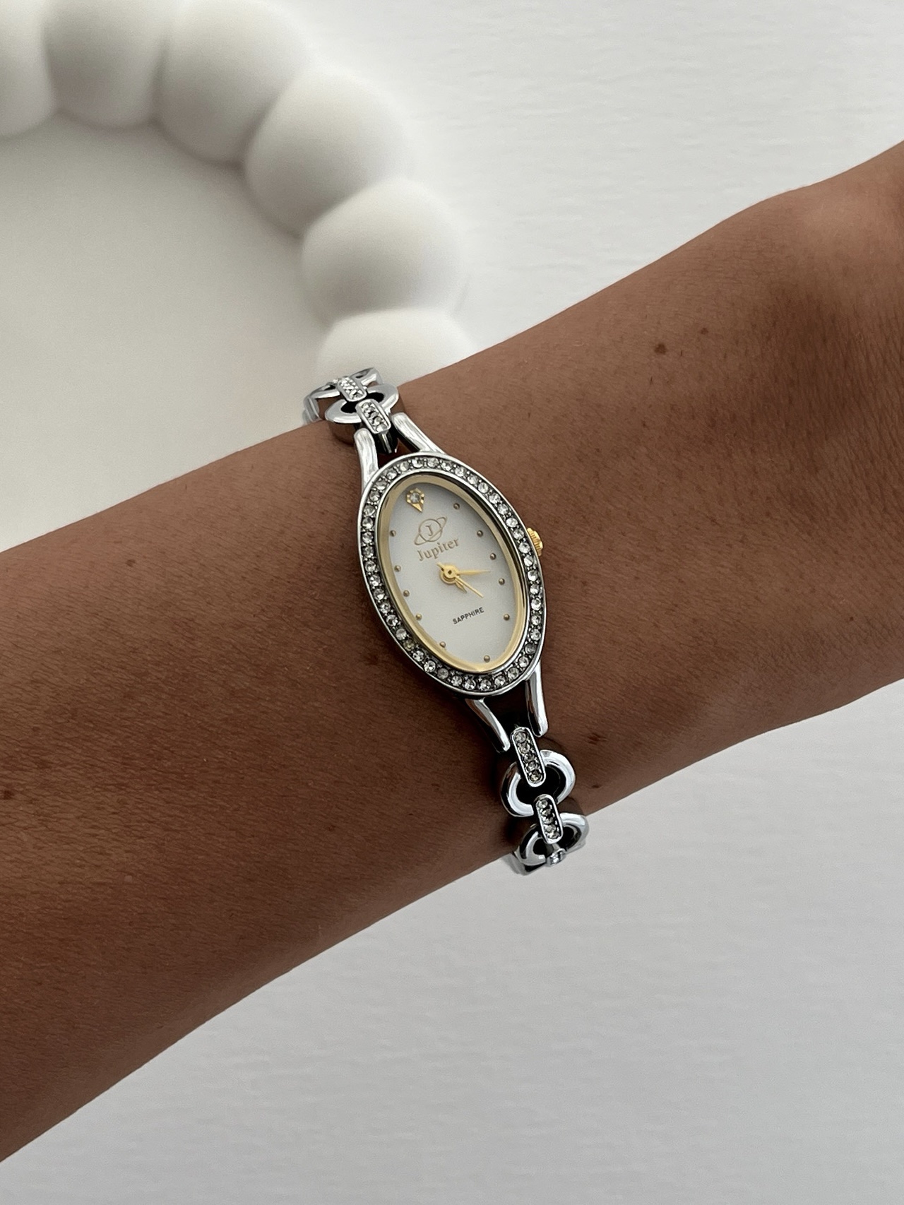 img_3859 Çelik Zirkon Taşlı Vintage Gold & Gümüş Saat