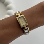 Çelik Baget Taşlı Vintage Gold Saat