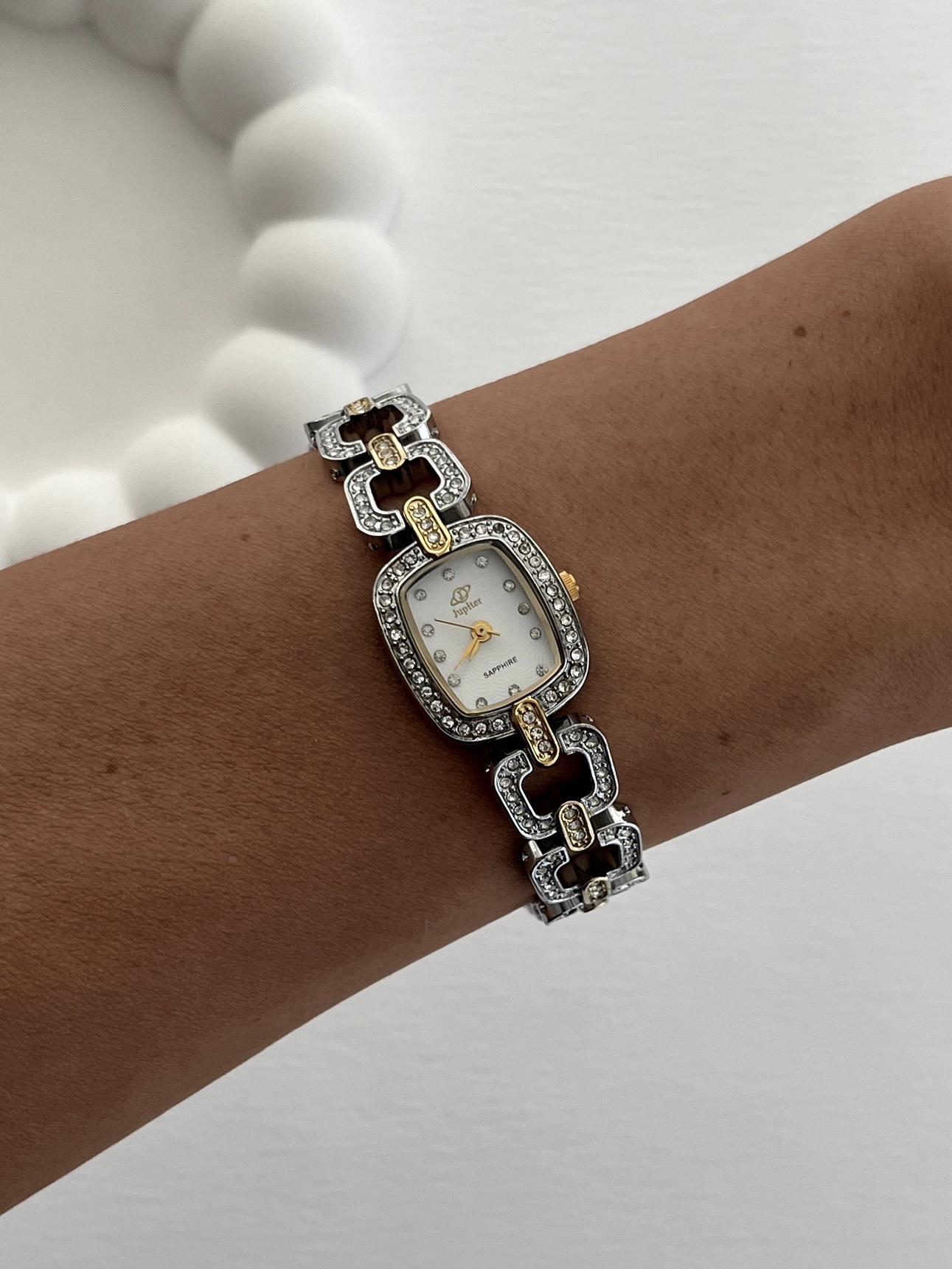 img_3971 Çelik Zirkon Taşlı Vintage Gold & Gümüş Saat