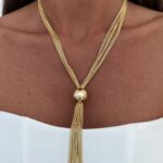 Özel Seri Top Detay Çoklu Zincir Gold Kolye