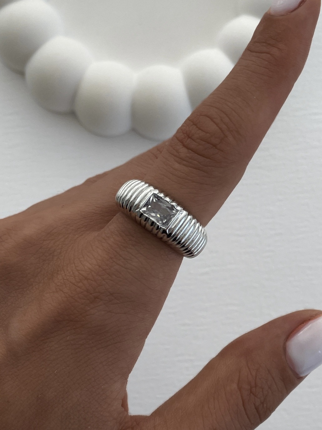 img_5496-1 Özel Seri Baget Taşlı Marka Model Ayarlanabilir Serenay Gümüş Yüzük