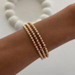 Özel Seri Üç Sıra Dorika Model Gold Kelepçe Bileklik