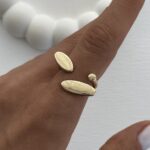 Özel Seri Geometrik Tasarım Gold Ayarlanabilir Yüzük