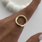 Özel Seri Geometrik Tasarım Gold Ayarlanabilir Yüzük