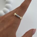 Özel Seri Zirkon Taşlı Marka Model Ayarlanabilir Serenay Gold Yüzük