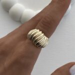Özel Seri Tırtık Asimetrik Tasarım Gold Ayarlanabilir Yüzük