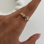 Özel Seri Zirkon Taşlı Marka Model Ayarlanabilir Serenay Gold Yüzük