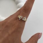 Özel Seri Zirkon Taşlı Marka Model Ayarlanabilir Serenay Gold Yüzük