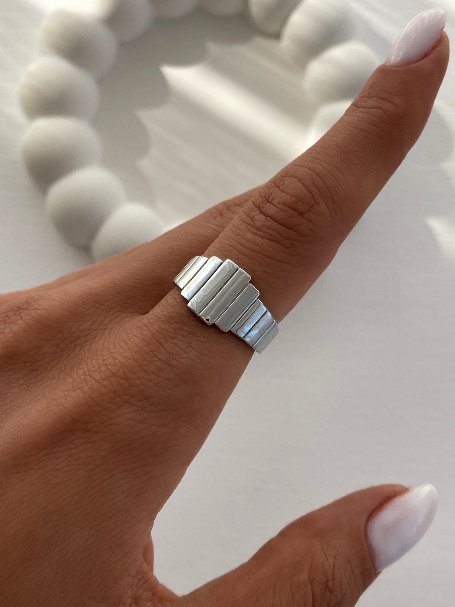 img_5496 Özel Seri Geometrik Desen Gümüş Ayarlanabilir Yüzük