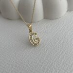 Özel Seri Zirkon Taşlı G Harf Minimal Gold Kolye