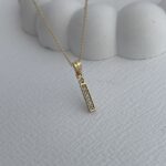 Özel Seri Zirkon Taşlı İ Harf Minimal Gold Kolye